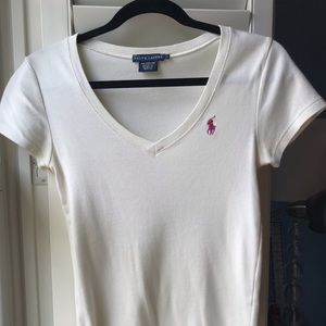 Cream Off-White Polo V-Neck